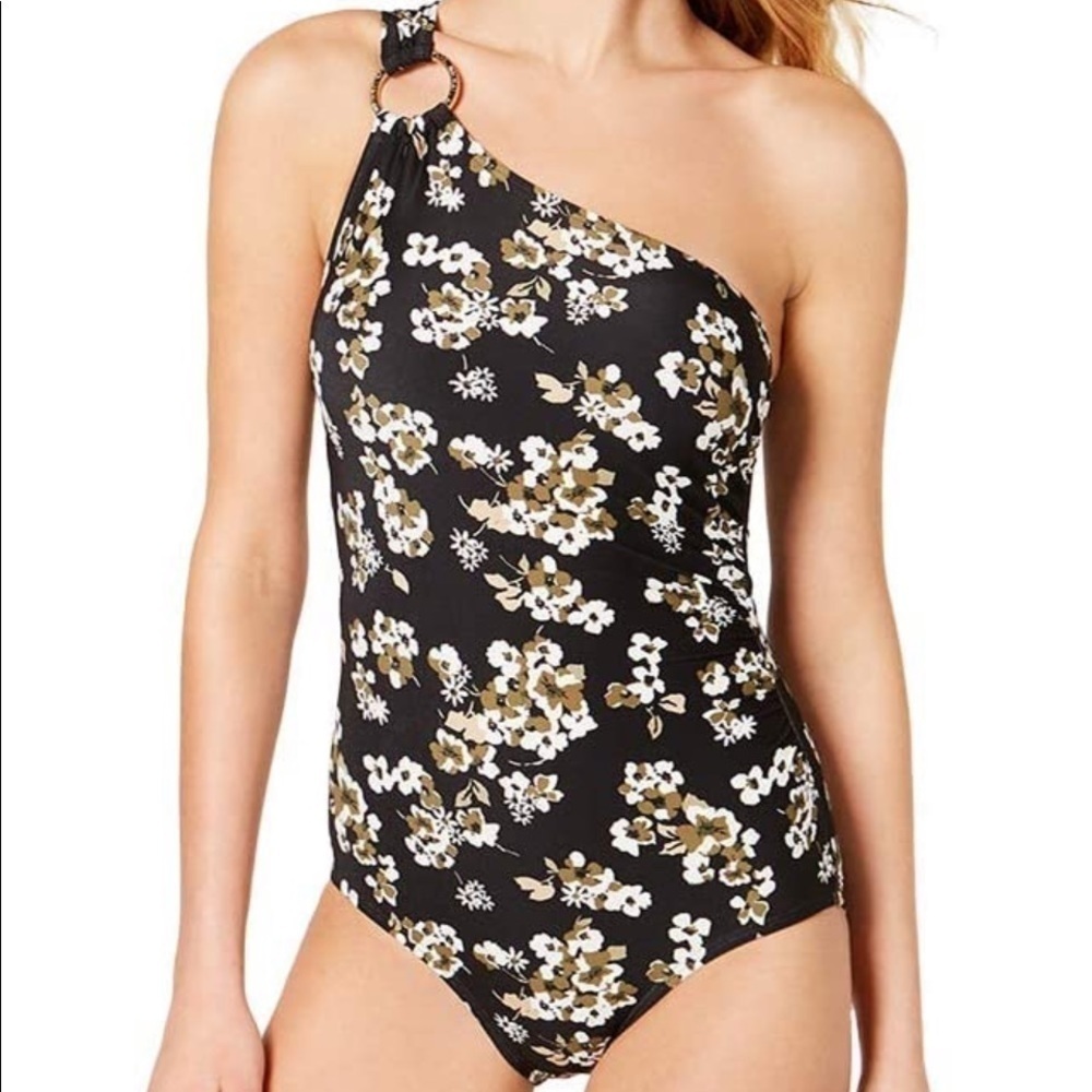 Michael Michael Kors One Shoulder Floral One Piece